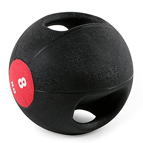 Medicine Ball Double Handle Rubber Medicine Ball, Home Gym Core Strength Training Fitness Ball, 3kg/4kg/5kg/6kg/7kg/8kg/9kg/10kg (Size : 8kg/17.6lbs)