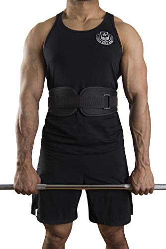 Elite Body Squad Weight Lifting Belt Pro Quality Neoprene Back Support Belt With Speed Fit Fastener And Stainless Steel Hook And Loop Design - 6” Wide Soft Feel Padding