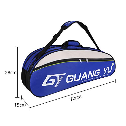 6 Sticks Racquet Tennis Bag Waterproof Badminton Racket Cover Case Duffle Single Shoulder Racket Carry Bag with Shoes Storage Oxford Nylon Sports Euipments Handbag Large Capacity Racquetball Backpack