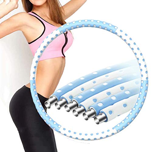 Weighted Hula Hoops for Adults 94Cm Diameter Fitness Weighted Hoola hoop 6 Detachable Sections Hullahub Hoop for Sports Hoop Weight Loss ACU Hoop