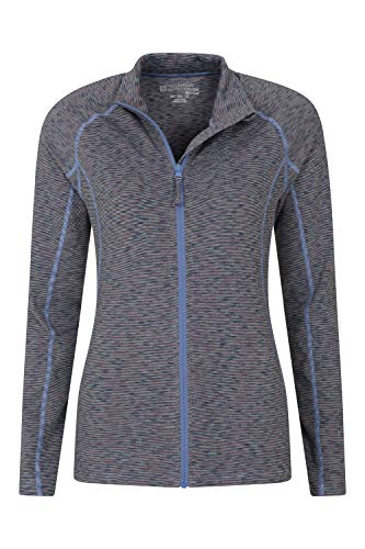 Mountain Warehouse Bend & Stretch Womens Full-Zip Midlayer - 2 Zipped Side Pockets, Warm & Cosy Jacket - Best for Outdoors, Gym, Travelling & Outdoors Navy 10