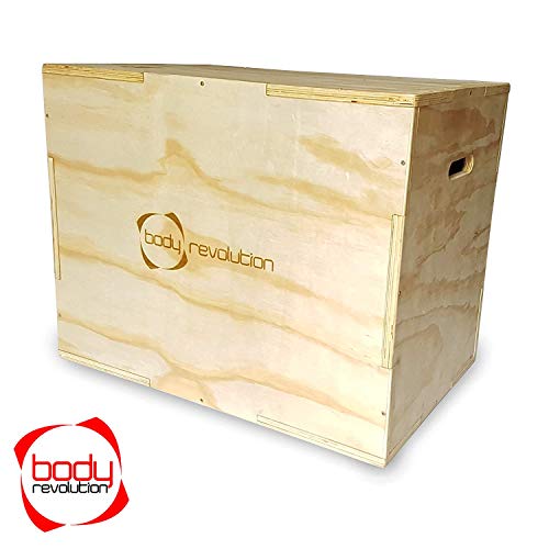 Body Revolution Wooden Plyo Box - 3in1 Heights - 50cm, 60cm and 75cm (20