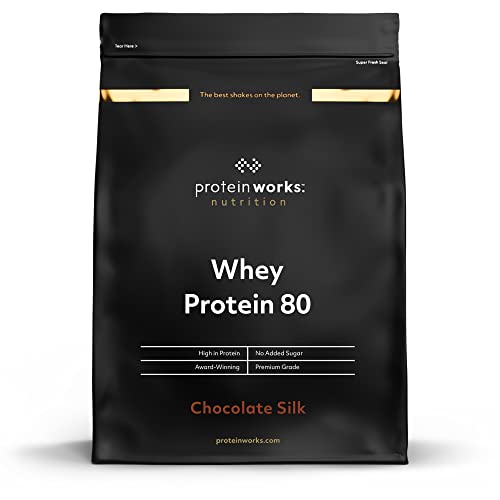 Protein Works - Whey Protein 80 (Concentrate) Powder | 82% Protein | Low Sugar, High Protein Shake | Chocolate Silk | 1 Kg