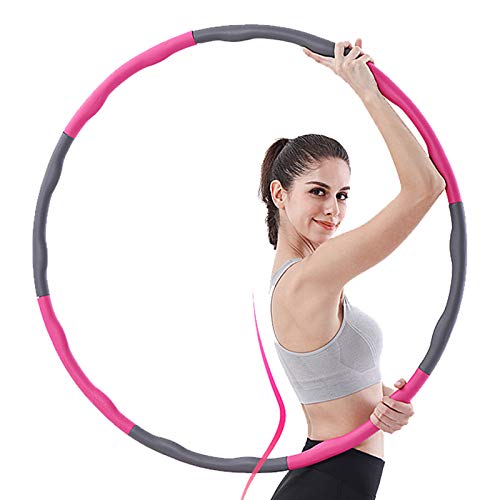 Fitness Hoop for Adult Folding Fitness Weight Loss Tyres with Foam Weights Weighted Fitness Hoop for Fitness Massage 8 Knots 1000g