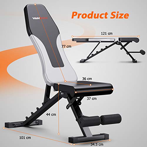 WINNOW Adjustable Weight Bench Foldable Home Exercise Gym Workout Bench Incline Decline Flat Bench Press for Full Body Workout - Gym Store