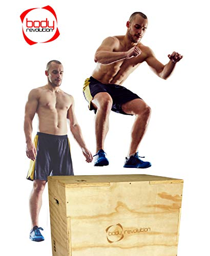 Body Revolution Wooden Plyo Box - 3in1 Heights - 50cm, 60cm and 75cm (20