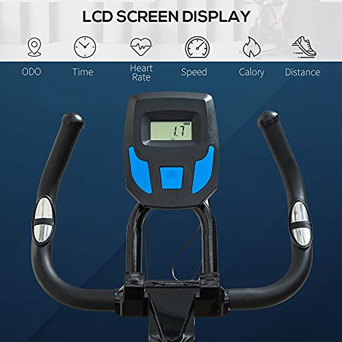 HOMCOM Stationary Exercise Bike 13KG Flywheel Indoor Cycling Bicycle Cardio Workout Trainer w/ Heart Pulse Sensor & LCD Monitor Adjustable Resistance Black