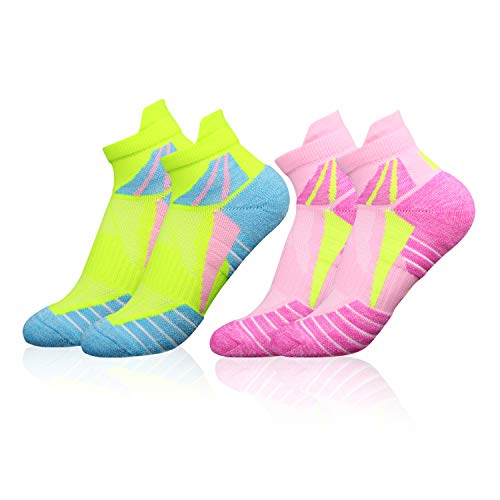 VFAMAN Running Socks for Women, Anti-Blister & Sweat-Wicking, Trainer, Light Weight, Athletic (2 Pairs, UK(4-7)/EU(35-40))
