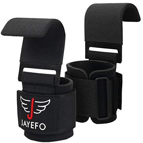 Jayefo Weight Lifting Hooks Wrist Wraps Support Hooks Grip Lifting Gloves Straps Bodybuilding Deadlifts Pull Ups Home Gym Workout…