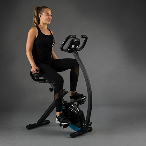 Capital Sports Trajector X-Bike Exercise Bike 3 kg Oscillating Weight Computer (LCD Screen, Pulse Measurement, 8 level Resistance) Blue