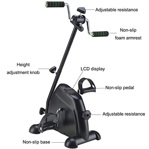 Medical Peddler Exercise Bike with Adjustable Resistence and Digital LCD, Training Arm, Leg, Workout Peddler Machine for Disabled and Stroke Survivor
