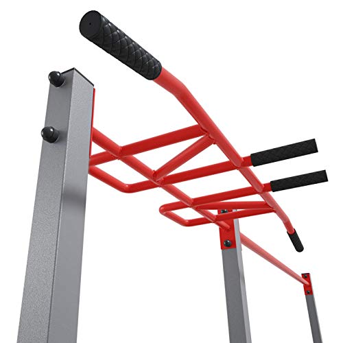 Power Tower Pull Up Bar T-SPORT Dip Station Gym Tower Push-Up Grips, for Home Garden Gym Strength Training Workout Fitness
