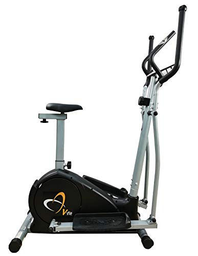 V-Fit MCCT-2 Magnetic 2-in-1 Combination Cycle-Elliptical Trainer, grey/black, 113 x 63 x 157 cm (LxWxH), CY065