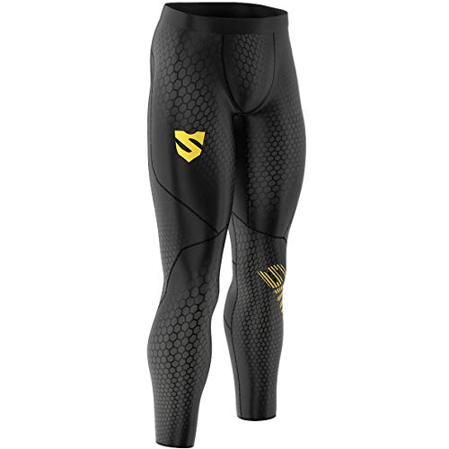 SMMASH Cell Mens Long Sport Leggings, Men Compression Pants, breathable and light fitness tights, Perfect for Running, Crossfit, Gym, Antibacterial Material, Made in Europe (M)