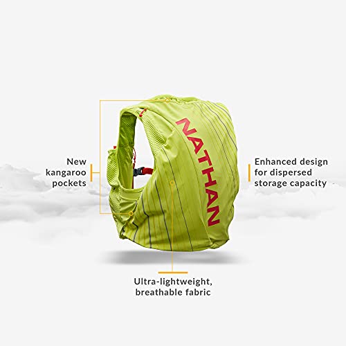 Nathan Pinnacle 12L Hydration Pack Running Vest with 1.6L Water Bladder Included. Hydration Backpack for Women/Men/Unisex. for Runs, Hiking, Cycling and More (Women's - Lime/Hibiscus, M)