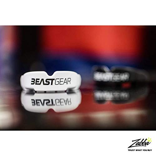 Beast Gear Mouth Guard/Gum Shield for boxing, MMA, rugby, muay thai, hockey, judo, karate martial arts and all contact sports (White, Adult (11+))