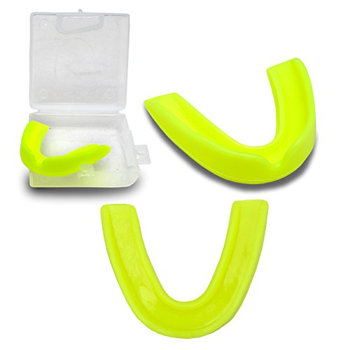 Make or Break PROTECTIVE GEAR GUM-SHIELD MOUTH GUARD SPORTS RUGBY FOOTBALL HOCKEY BOXING BOIL BITE MMA KARATE DENATL GUARD (Yellow, Junior)