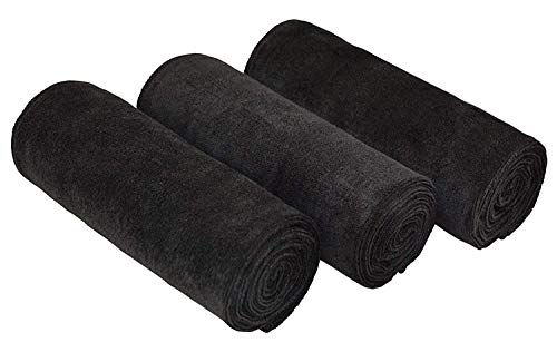 MAYOUTH Microfibre Sports Towels Fast Drying & Absorbent Gym Towel Workout Sweat Towels for Gym Fitness,Yoga, Camping 3-Pack 40cm X80cm (black 3-pack, 40cm X 80cm)