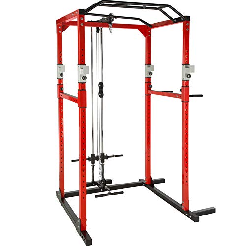 TecTake Fitness Power Station | 2 solid safety bars | Double pull-up bar | Add-on dip bars