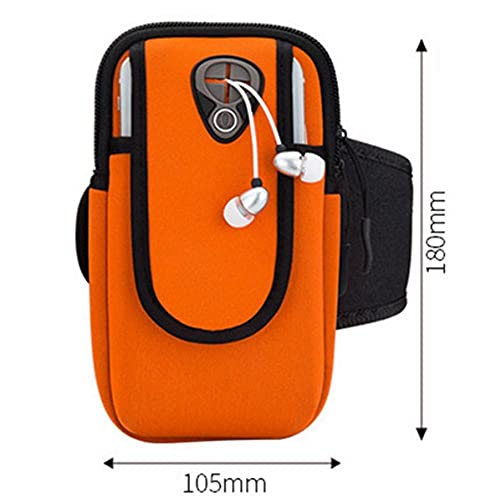Universal Sports Running Armband Waterproof Running Arm Holder Mobile Phone Keys Pouch Bag Orange