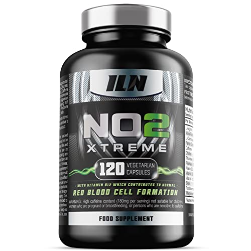 NO2 Xtreme - Nitric Oxide Supplement - Pump Pre Workout Tablets - with L Arginine, Niacin and Caffeine - Vegetarian & Vegan Nitric Oxide Supplements for Men and Women (120 Capsules)