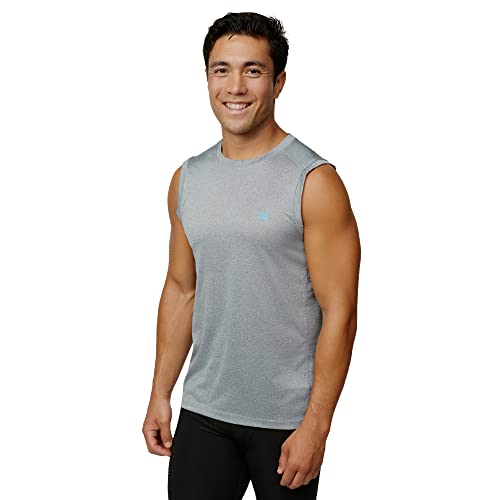 DANISH ENDURANCE Men's Classic Recycled Polyester Tank Top, 1 Pack (Grey Mélange, XL) - Gym Store