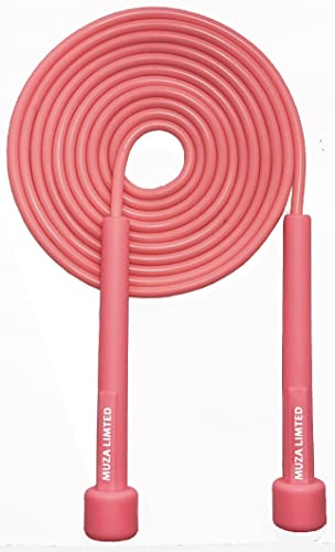 Muza Skipping rope adult for Home Exercise & Body Fitness men, women and kids | speed jumping rope with non slip handle | Adjustable skipping rope for Fitness , Crossfit and MMA (Pink)