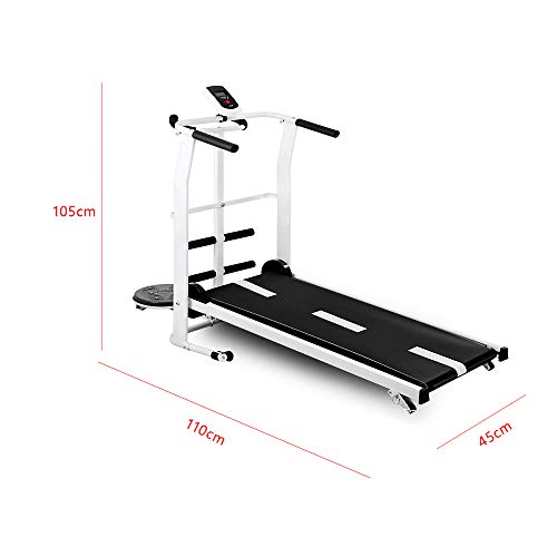 Folding Mechanical Treadmill, Silent Indoor Walking Running Machine with Waist Training Equipmemt, for Home Office Jogging, Incline Adjustable