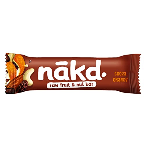 Nakd Cocoa Orange Natural Snack Bars - Vegan Bars - Healthy Snack - Gluten Free Bars 35 g (Pack of 18)