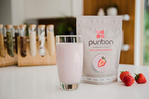 Purition Strawberry - Natural, Gluten Free, High Protein, Keto, Meal Replacement Shake for healthy weight management.