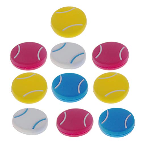 Garneck 10pcs Tennis Racket Shock Absorbers Tennis Racket Vibration Dampeners for Athletes Players Enthusiasts (Random Color)