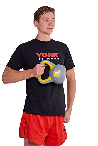 York Fitness Vinyl Kettlebell, Yellow, 4 kg