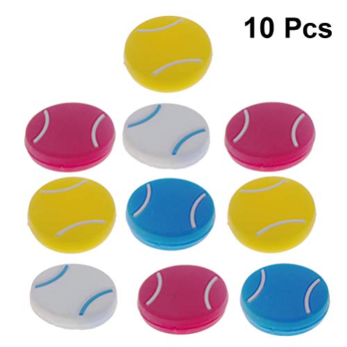 Garneck 10pcs Tennis Racket Shock Absorbers Tennis Racket Vibration Dampeners for Athletes Players Enthusiasts (Random Color)