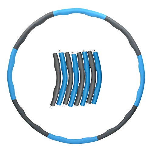 FLT Weighted Hula Hoops for Adults and Children,Folding Fitness Massage Hula Ring,8-section Soft Padding, Detachable Adjustable Slimming Circle,Weight Loss Distribution