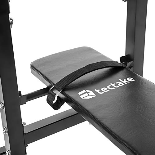 TecTake Foldable Gym Weights Bench With Adjustable Barbell Rack