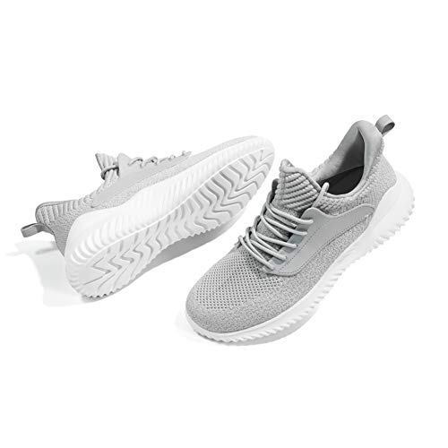 Women Trainers Lightweight Running Shoes - Ladie Mesh Breathable Sneakers Soft Comfy Trainer for Summer Gray Size 5