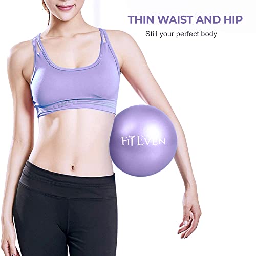 Fit Even Exercise Ball Purple, 9 Inch Soft PVC - Odorless, Non-Slip Yoga Ball for Home Gym - Strengthens Your Core, Improves Flexibility & Relieves Back Pain