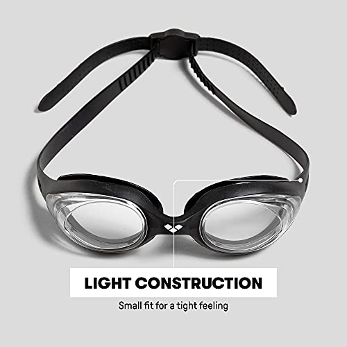 Arena Spider Swimming Goggles, Unisex Adult, Unisex adult, 0000000024-155, Transparent / Black, Universal
