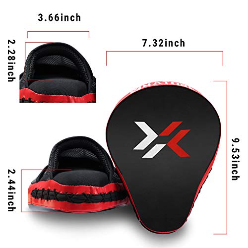 Xnature Boxing Equipment Punching Gloves Thai Pads Boxing Training Mitts Kickboxing Pad Punch Pad Boxing Mitts Punching Pad (Punching Mitts A pair Red)