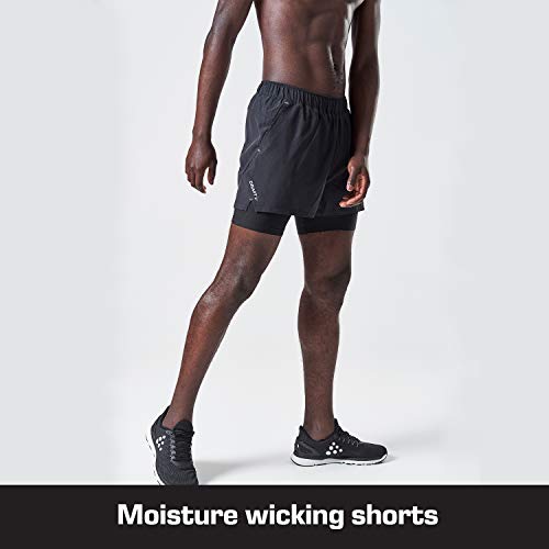 Craft Advance Essence 2-In-1 Stretch Shorts - Black, Small