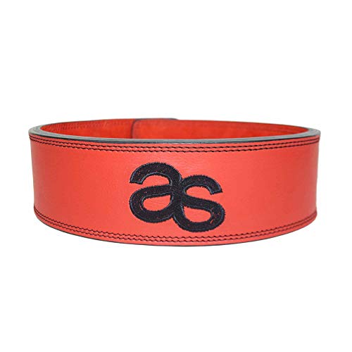 AALYANZ Lever Belt Made of Cow MILD Leather 13MM Belt for Men & Women Lower Back Support for Weightlifting (RED, Small)