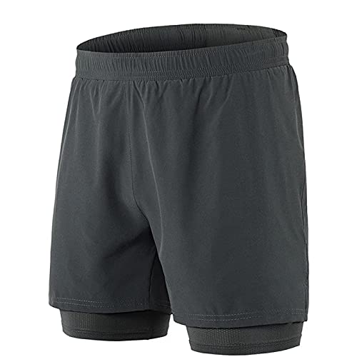 Uphold Running Shorts mens,Quick Dry Athletic Shorts with Liner,Workout Shorts with Zip Pockets and Towel Loop,Lightweight Running Workout Shorts with Phone Pocket for Hiking Climb(Size:M,Color:gray)