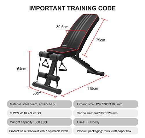 YOLEO Adjustable Weight Bench - Utility Weight Benches for Full Body Workout, Foldable Incline/Decline Bench Press for Home Gym