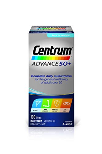 Centrum Advance 50+ Multivitamin & Mineral Tablets, 24 Essential Nutrients Including Vitamin D, Complete Multivitamin Tablets, 100 Tablets