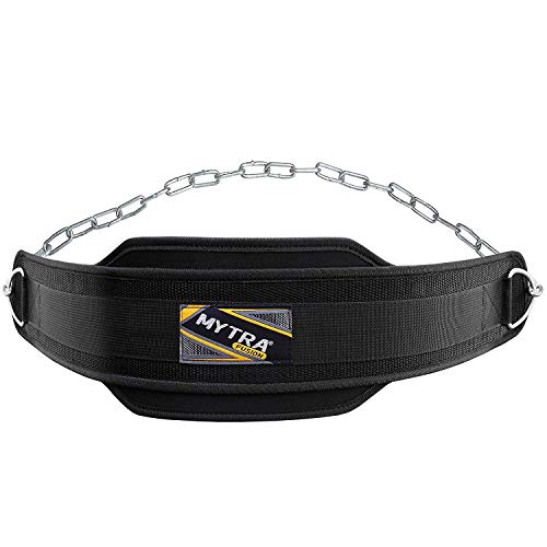 Mytra Fusion NEOPRENE DIP BELT FOR BODYBUILDING, WEIGHTLIFTING, DEADLIFTING, POWERLIFTING (Black)