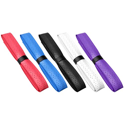 pengxiaomei 5Pcs Racket Grip,Badminton Tennis Over Grip Tape Breathable Holes Super Absorbent Anti Slip (5 Colors) - Gym Store | Gym Equipment | Home Gym Equipment | Gym Clothing