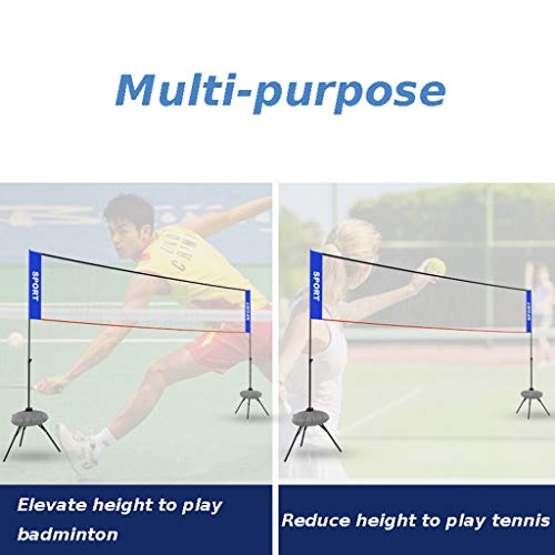 Adjustable Badminton Set with Net, Portable Foldable Tennis Net Easy Set Up, Indoor Outdoor Teenagers Volleyball Net with Heavy Stand,3.1m