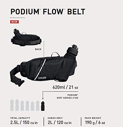 Camelbak Podium Flow Belt 21oz Black Drinking Belt - 001 Black/Grey, N