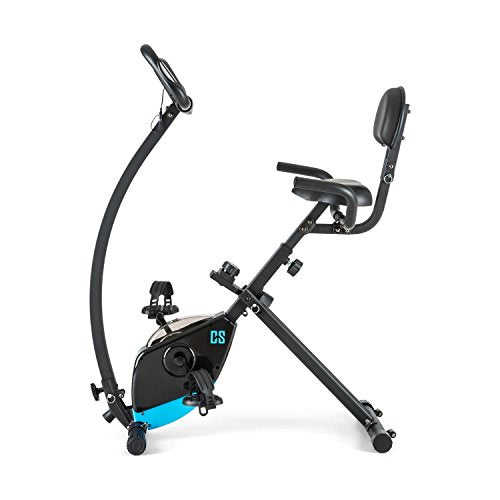Capital Sports Trajector X-Bike Exercise Bike 3 kg Oscillating Weight Computer (LCD Screen, Pulse Measurement, 8 level Resistance) Blue