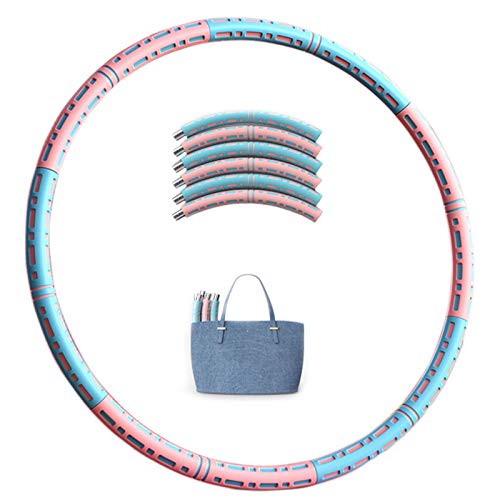 GFITNHSKI Weighted Hula Hoop, Folding Weighted Hula Hoop, Fitness Hula Hoop, 6 Section Detachable Design Professional Soft Fitness Hoola Hoops,for Fitness, Sports, Massage, Home, Loss